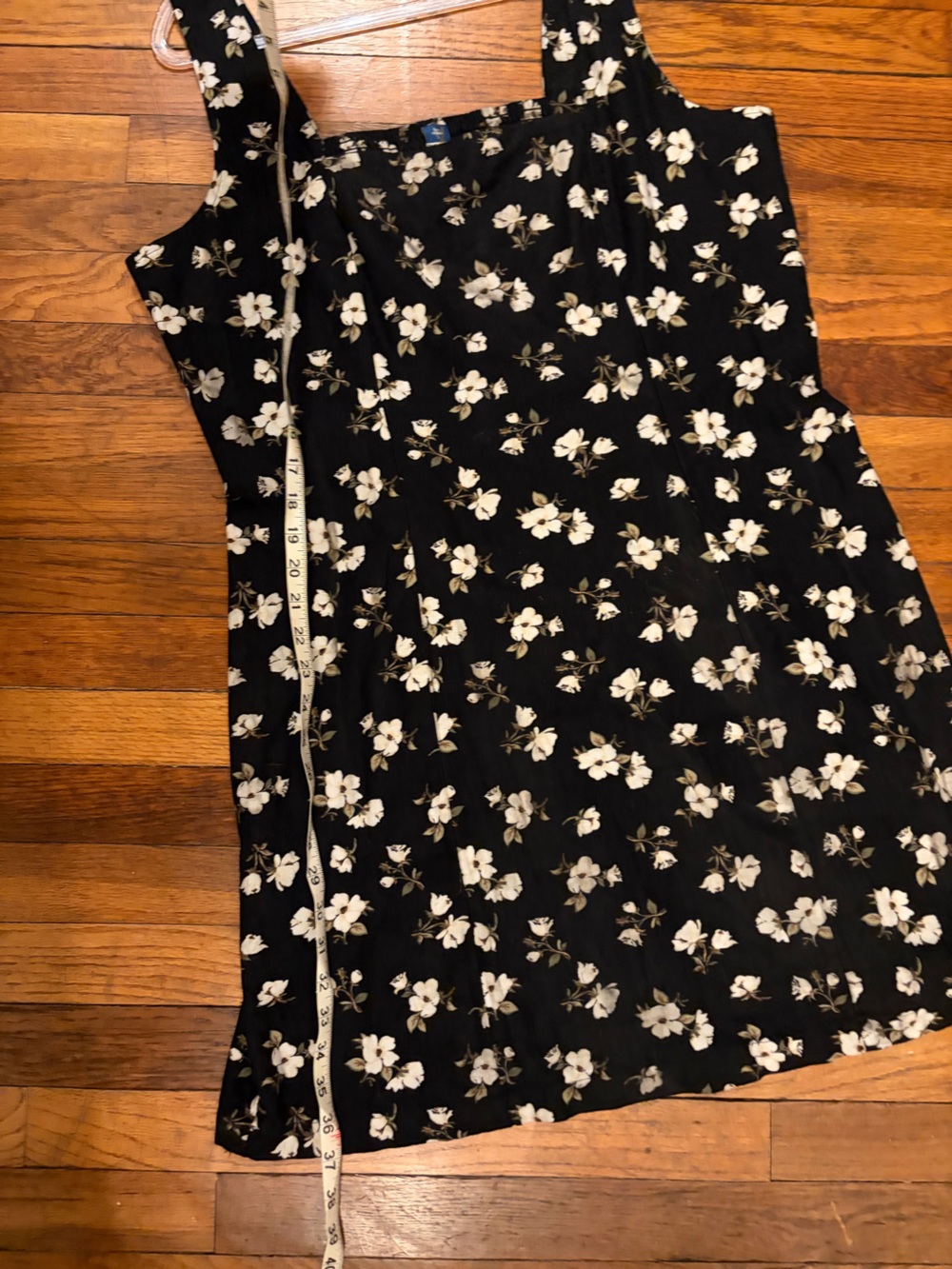 Old Navy Black Dress w/ White Floral Print. Linen blend, XL Tall womens new tags
